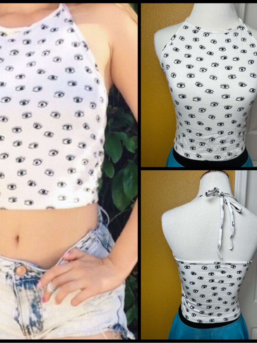 Rad af, BRANDY MELVILLE, eye print halter tank!!